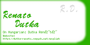 renato dutka business card